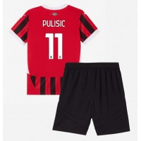 AC Milan Christian Pulisic #11 Hemmatröja Barn 2024-25 Kortärmad (+ Korta byxor)